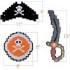 ArtCreativity Foam Pixel Pirate Set, 3-Piece Kit with Pixelated Sword, Shield, and Hat, Unique Halloween Pirate Costume Accessories, Fun Pirate Toys for Kids, Great Birthday Gift Idea