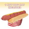 ArtCreativity Funny Hot Dog Hat, Fun Fast Food Hotdog Hat for Adults, Soft Plush Costume Accessory, Pizza Party Supplies Decorations, One Size Fits Most for Halloween