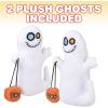 ArtCreativity Ghost Plush Halloween Toys, Set of 2, Soft Stuffed Toys with Colorful Eyes & Basket, Fun Halloween Party Favors for Kids, Great for Spooky Events, Photo Booth Props, and Decorations
