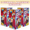 ArtCreativity Gumball Machine for Kids, Set of 2, 6.5″ Desktop Bubble Gum Mini Candy Dispenser, Unique Money Saving Coin Bank, Valentines Gift, Vintage Office Desk Decoration (Gumballs not Included)(3 Pack)