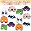 ArtCreativity Halloween Foam Face Masks for Kids, Set of 12, Fun Halloween Costume Accessories, 6 Colorful Designs, Photo Booth Props and Halloween Party Favors, Non-Candy Trick or Treat Supplies