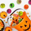 ArtCreativity Halloween Glow in the Dark Bouncing Balls, Bulk Pack of 72, 6 Halloween Theme Designs, 1.25 Inch High-Bounce Balls for Kids, Trick or Treat Giveaways, Party Favors and Goodie Bag Fillers