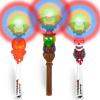 ArtCreativity Halloween Spinner Wands with Sounds – Set of 3 LED Wands, Witch, Pumpkin, Skull for Kids