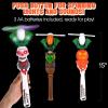 ArtCreativity Halloween Spinner Wands with Sounds – Set of 3 LED Wands, Witch, Pumpkin, Skull for Kids