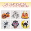 ArtCreativity Halloween Sticker Set & Temporary Tattoos: 36 Jack-O-Lantern Face Sticker Sheets and 144 Non-Toxic Tats for Kids – Perfect for Halloween Fun, Party Favors, Goodie Bags, and More!