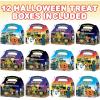 ArtCreativity Halloween Treat Boxes, Set of 12, Cardboard Candy Treat Bags with Carry Handles, Trick or Treat Supplies, Party Favors Halloween Candy Box for Sweets, Toys, Gifts, and More(Treat Boxes)