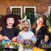 ArtCreativity Halloween Treat Boxes, Set of 12, Cardboard Candy Treat Bags with Carry Handles, Trick or Treat Supplies, Party Favors Halloween Candy Box for Sweets, Toys, Gifts, and More(Treat Boxes)