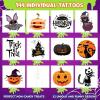 ArtCreativity Individual Halloween Temporary Tattoos for Kids – Pack of 160-2 Inch Non-Toxic Tattoos in 8 Spooky Designs – Trick or Treat Halloween Gifts, Party Favors Supplies, and Goodie Bag Fillers(Individual Glow in the dark Tattoos  Pack of 144)