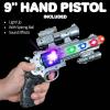 ArtCreativity LED Light Up Toy Gun Set – Includes 12.5 Inch Assault Rifle, 9 Inch Hand Pistol and Batteries – Super Ray Gun Blasters with Colorful Flashing LEDs and Sound – Cool Play Toy for Kids
