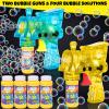 ArtCreativity Light Up Bubble Gun Trains – 2 Pack Bubble Gun Blasters and 4 Bottles of Bubbles Fluid – Train Bubbles Machine Toys for Boys – Train Toys for Toddlers and Kids Ages 1-3, 2-4, 4-8
