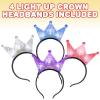 ArtCreativity Light Up Crowns for Kids, Set of 4, LED Headband Crowns for Girls and Boys, Princess Party Supplies, Princess Halloween Costume Accessories, Cute Light Up Birthday Party Favors