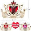 ArtCreativity Light Up Princess Crown for Girls – Small Gold and Red Queen Crown for Girls Halloween Queen Costumes – Toy Gem Lights Up in Multiple Colors – LED Gold Princess Crown for Kids Birthday