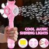 ArtCreativity Light Up Princess Magic Bubble Blower Wand with Detachable Windmill, Princess Wand for Girls with 2 Bottles of Bubble Solution, LED Effects, & Music, Fun Pretend Play Prop, Birthday Gift