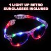 ArtCreativity Light Up Retro Sunglasses, 1 Pair LED Eye Glasses for Kids with 3 Flashing Modes, 80’s Themed Old Lady Costume for Women, Party Favors Supplies Sun Glasses, Fun Halloween Costumes Prop