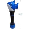 ArtCreativity Light Up Shark Bubble Wand for Boy, 11.5 Inch Bubbles for Toddlers 1-3, Bubble Blower Wand with Thrilling LED Effect, Bubble Fluid and Batteries Included, Great for Kids