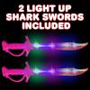 ArtCreativity Light Up Shark Sword for Kids – Set of 2, 15 Inch Dress-Up Toy Sword with Flashing LED Lights – Best Birthday Gift for Boys and Girls Ages 3, 4, 5, 6, 7, 8 (Pink)