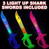 ArtCreativity Light Up Shark Swords for Kids, Halloween Costume Accessories, Halloween Light Up Toys, Set of 3, 15 Inch Toy Sword with Flashing LED Lights, Great Toy Sword for Kids(15 inch)