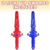 ArtCreativity Light Up Toy Swords with Sounds, LED Toy Set with Removable Covers, Plastic Swords, Warrior Halloween Costume Accessories, Light Up Halloween Toys, for Kids