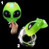 ArtCreativity Light-Up Flip Alien Mask, Halloween Martian Face Mask with Multiple Flashing Modes and Adjustable Strap, LED Scary Mask for Kids, Fun Halloween Costume Accessories, Great Gift Idea