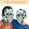ArtCreativity Light-Up Halloween Skull Mask with 6 Flashing Modes, LED Scary Face Mask for Kids, Fun Halloween Costume Accessories, Cool Skeleton Mask with Adjustable Elastic Strap