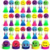 ArtCreativity Light-Up Jumping Popper Toys for Kids – 24 PCS LED Spring Launchers with Flashing Lights, Emoticon Faces, Jump Up to 4 Feet, Party Favors, Goodie Bag Fillers for Boys & Girls