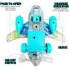 ArtCreativity Light-Up Transparent Airplane Toy for Toddlers 1-3, Fun Bump-and-Go Plane Toy for Kids 3-5, with Colorful Moving Gears, Music, and LED Effects – Perfect Airplane Gift for Boys and Girls