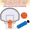 ArtCreativity Mini Basketball Hoop Trash Can Set, Includes Clip-On Hoop with Backboard, Inflatable Ball and Pump, Fun Indoor Basketball Hoop for Kids, Office Toys, Trashketball Classroom Games