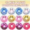 ArtCreativity Mini Smile Face Plush Donuts for Kids, Set of 12, Soft Stuffed Toys in Assorted Colors, Cute Party Favor, Easter Basket Filler