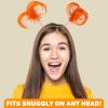 ArtCreativity Orange Ponytail Headbands for Kids – Set of 6 Head Boppers – Cute Tinsel Headband for Girls with Bopper Springs – Adorable Orange Party Favor Accessories – Pom Pom Headbands for Women