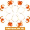 ArtCreativity Orange Ponytail Headbands for Kids – Set of 6 Head Boppers – Cute Tinsel Headband for Girls with Bopper Springs – Adorable Orange Party Favor Accessories – Pom Pom Headbands for Women