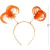 ArtCreativity Orange Ponytail Headbands for Kids – Set of 6 Head Boppers – Cute Tinsel Headband for Girls with Bopper Springs – Adorable Orange Party Favor Accessories – Pom Pom Headbands for Women