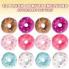 ArtCreativity Plush Donuts for Kids, Set of 12, Soft Stuffed Donut Toys in Assorted Colors, Cute Party Supplies, Easter Basket Fillers, 5 Inch