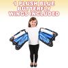 ArtCreativity Plush Wearable Butterfly Wings, 1 Pair, Butterfly Wings for Girls & Boys in Blue, Kids’ Butterfly Halloween Costume Made of Soft Material, Dress Up Accessories for Children