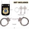ArtCreativity Police Badge and Toy Handcuffs – Kids Polices Costume Accessories Set – Cop Badge with Clip and Chain – Metal Kids Handcuff Play Set with 2 Key – Police Toys for Halloween Costume
