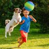 ArtCreativity Rainbow Playground Ball for Kids with Hand Pump, Bouncy 9 Inch Kick Ball for Backyard, Park, and Beach Outdoor Fun, Beautiful Colors, Durable Outside Play Toys for Boys & Girls