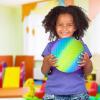ArtCreativity Rainbow Playground Ball for Kids with Hand Pump, Bouncy 9 Inch Kick Ball for Backyard, Park, and Beach Outdoor Fun, Beautiful Colors, Durable Outside Play Toys for Boys & Girls