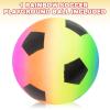 ArtCreativity Rainbow Playground Ball for Kids with Hand Pump, Bouncy 9 Inch Kick Ball for Backyard, Park, and Beach Outdoor Fun, Durable Outside Play Toys for Boys & Girls (Rainbow Soccer)