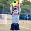 ArtCreativity Rainbow Playground Ball for Kids with Hand Pump, Bouncy 9 Inch Kick Ball for Backyard, Park, and Beach Outdoor Fun, Durable Outside Play Toys for Boys & Girls (Rainbow Soccer)