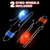 ArtCreativity Retro Light Up Gyro Wheels Toy- 2, 8.5 Inch Gyroscope Rail Twisters, Easter Basket Stuffers for Kids Classic Vintage Nostalgia Yoyo Sensory Fidget Toys, Gift for Boys & Girls 3+(2 Pack [Blue – Red])
