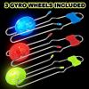 ArtCreativity Retro Light Up Gyro Wheels Toy- 2, 8.5 Inch Gyroscope Rail Twisters, Easter Basket Stuffers for Kids Classic Vintage Nostalgia Yoyo Sensory Fidget Toys, Gift for Boys & Girls 3+(3 Pack [Blue – Red – Green])