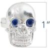 ArtCreativity Silver Plastic Skull Rings for Kids, Set of 144, Halloween Party Favors, Non-Candy Trick or Treat Supplies, Pirate-Theme Goodie Bag Fillers, Spooky Classroom Rewards for Boys and Girls