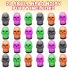 ArtCreativity Skull Head Noisy Putty Halloween Toys, Set of 24, Non-Candy Trick or Treat Supplies for Kids, Great as Halloween Party Favors, Halloween Goodie Bag Fillers, and Prank Toys, 4 Colors(24 pack noisy putty)