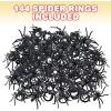 ArtCreativity Spider Rings for Kids – Bulk Pack of 144 – Creepy Crawly Rings for Halloween Costume – Best for Halloween Party Favors, Trick or Treat Supplies, Spooky Cake Toppers & Decorations