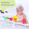 ArtCreativity Stacking Egg Cup Bath Toy – Set of 9 – Colorful Baby Nesting Doll Bath Toys for Toddlers Ages 1-3, 3-5 – Stacking Bunny & Chick Nesting Egg Toys for Kids – Early Learning Bathtime Fun