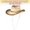 ArtCreativity Straw Cowboy Hat for Teens, 1PC, Cowboy Costume Hat with Chinstrap and Sunburst Pendant, Cow Boy Costume Prop for Kids, Cowgirl Dress Up Parties, and Country Concerts