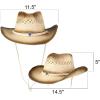 ArtCreativity Straw Cowboy Hat for Teens, 1PC, Cowboy Costume Hat with Chinstrap and Sunburst Pendant, Cow Boy Costume Prop for Kids, Cowgirl Dress Up Parties, and Country Concerts