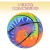 ArtCreativity Tie Dye Regulation Basketball for Kids, Bouncy Rubber Kick Ball for Backyard, Park, & Beach Outdoor Fun, Beautiful Rainbow Colors, Durable Outside Toys for Boys & Girls- Sold Deflated