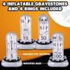 ArtCreativity Tombstone Halloween Ring Toss – Set of 4 – Gravestone Ring Toss Halloween Game for Kids with Weighted Bottoms – Doubles as Inflatable Halloween Decor – Halloween Toss Games