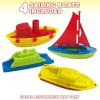 ArtCreativity Toy Boats for Water Play, (4 Pack), Pool Toys for Toddlers 3-5, Floating Toddler Pool Toys, Plastic Sailing Toy Boats for Bathtub, Summer Beach Play, Cute Party Favors for Boys & Girls(Multi-Pack Set of 4)