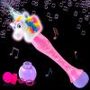 ArtCreativity Unicorn Bubble Wand, Light Up Unicorn Bubbles for Kids Ages 1-3, Bubble Blower for Toddlers with LED & Sound, Bubble Machine Great Gift Idea, Party Favor, Include Solution & Batteries